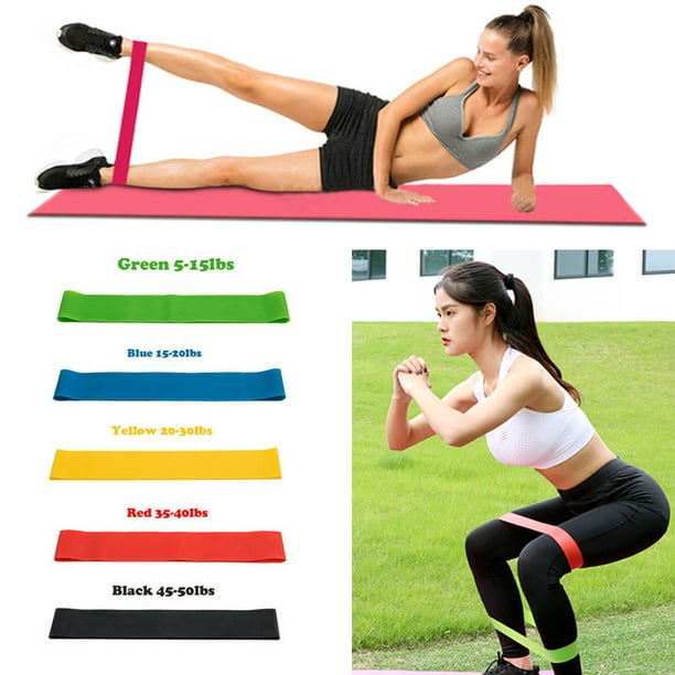 US Resistance Bands Workout Loop Set 5 Legs Exercise CrossFit Fitness Yoga Booty